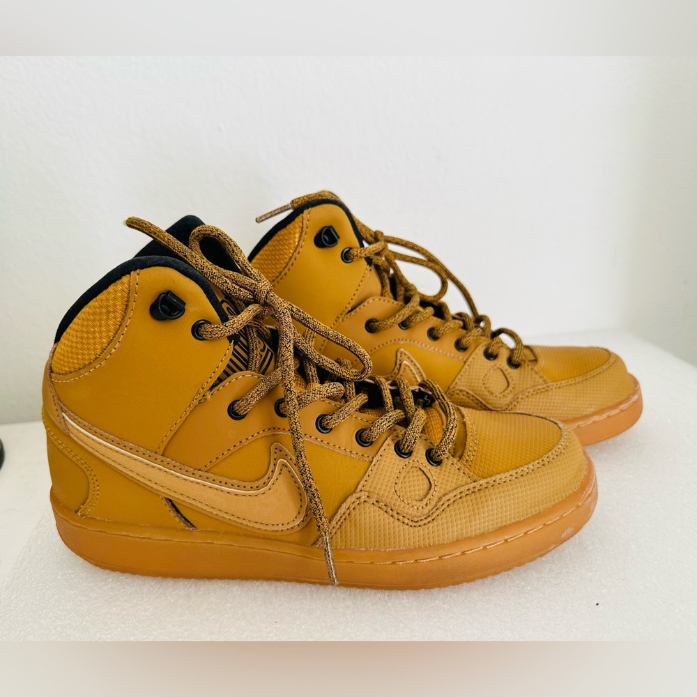 Nike Air Son Of Force Mid Wheat Black Gum Light Brown 807392-700 Boys Size 6Y